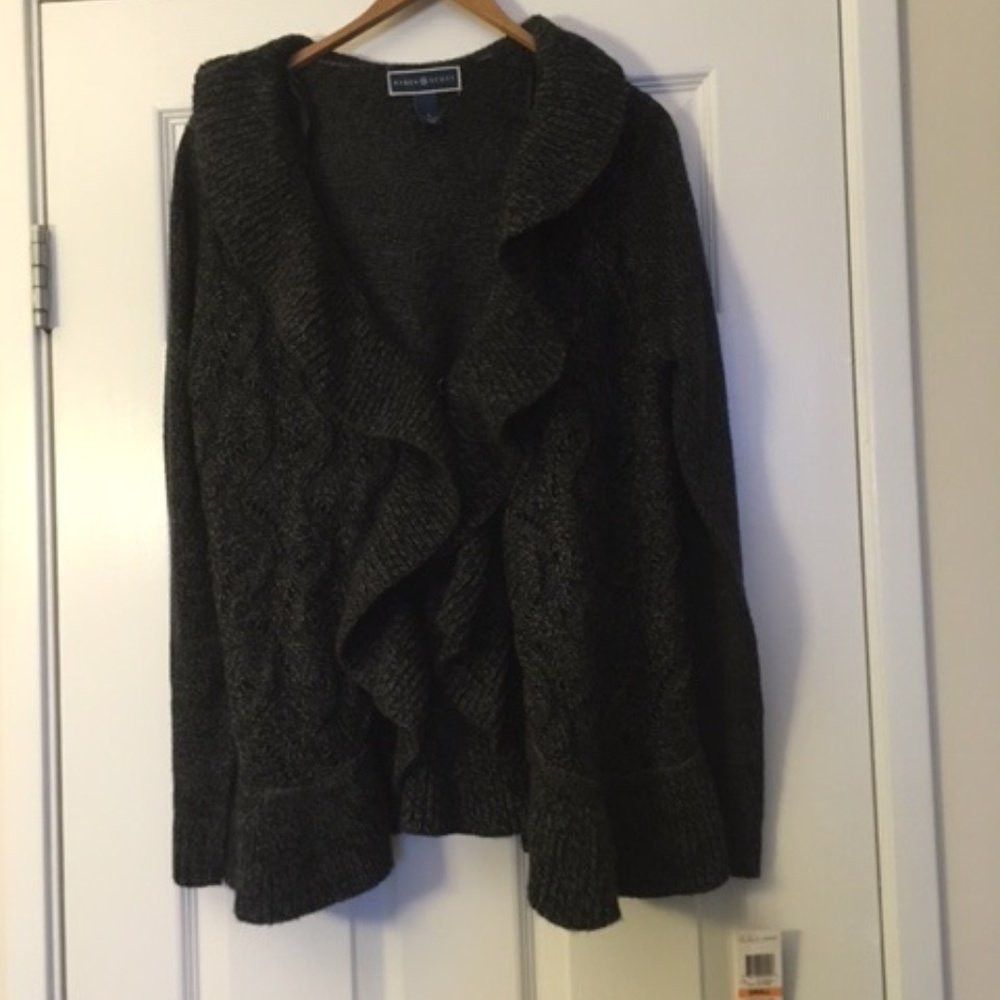 NWT Karen Scott Waterfall Sweater with Clasp